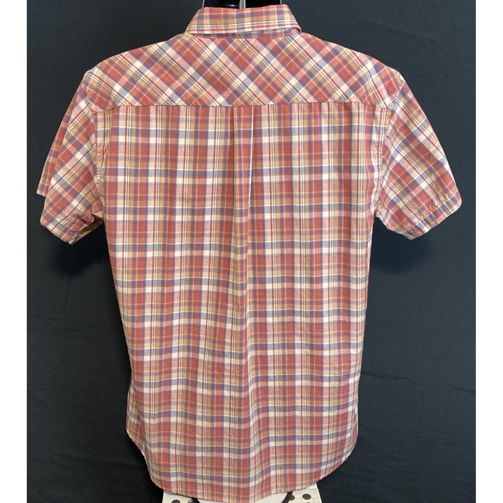 Brixton Men's Red & Gray Plaid Short Sleeve Button-Down Casual Shirt Size LARGE - Picture 5 of 12